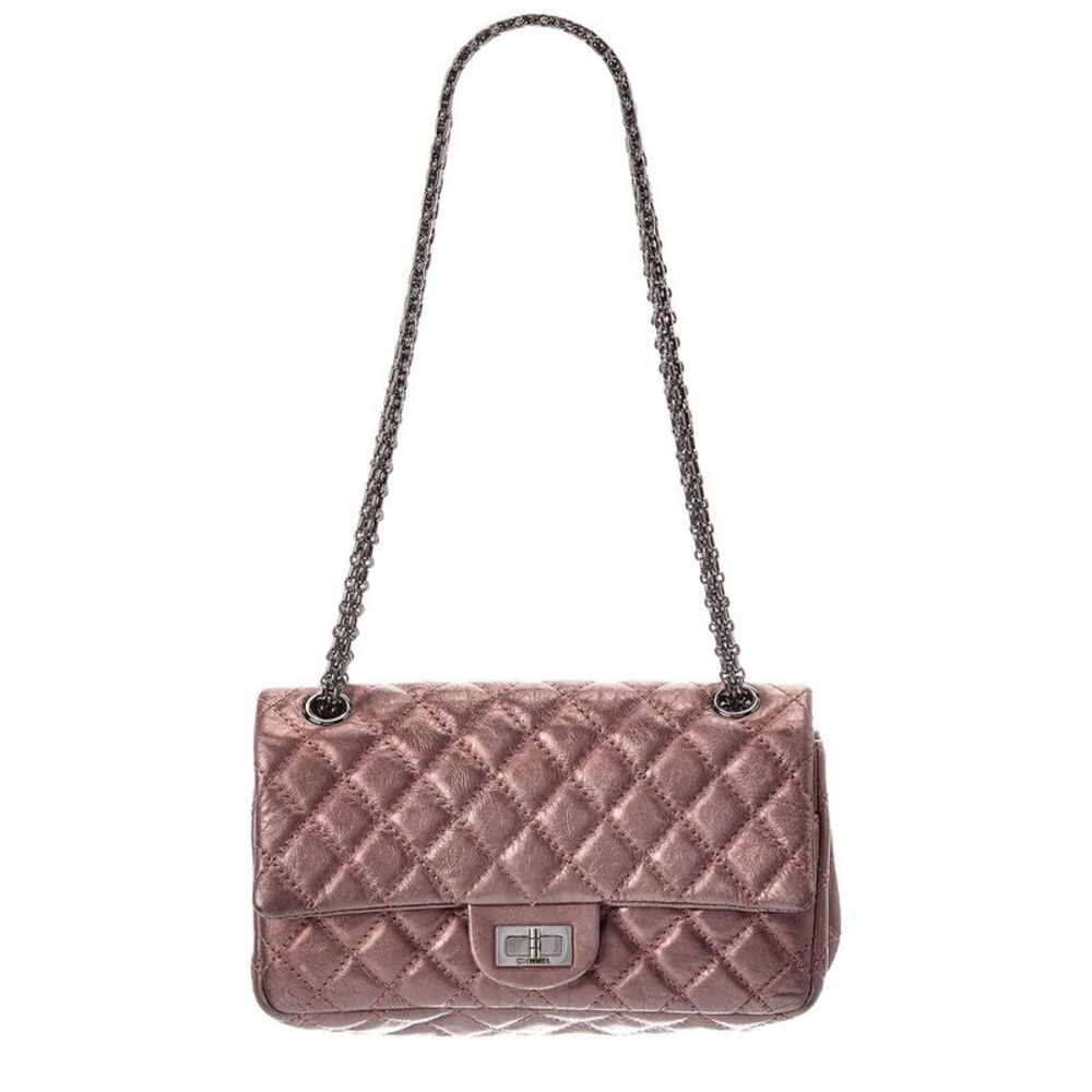 Chanel Pink Calfskin Leather Classic Flap Shoulder Bag (Authentic Pre-Loved)